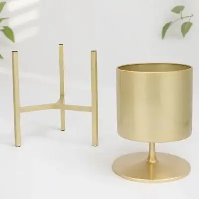 

Gold Plant Nordic Style Flower Pot 27cm High Nordic Style Iron Flower Pot Rack Indoor Balcony Garden Courtyard Planter