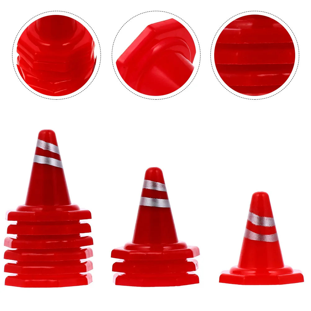 Sandbox Barricades Simulation Road Cone Roadblock Sign Plastic Mini Table DIY Traffic Cake Topper