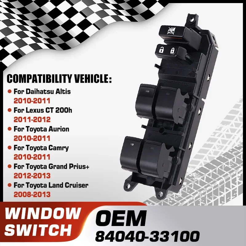 

Window Lifter Control Switch For Daihatsu Altis Lexus CT 200h Toyota Aurion Toyota Camry Toyota Grand Prius+ Toyota Land Cruiser
