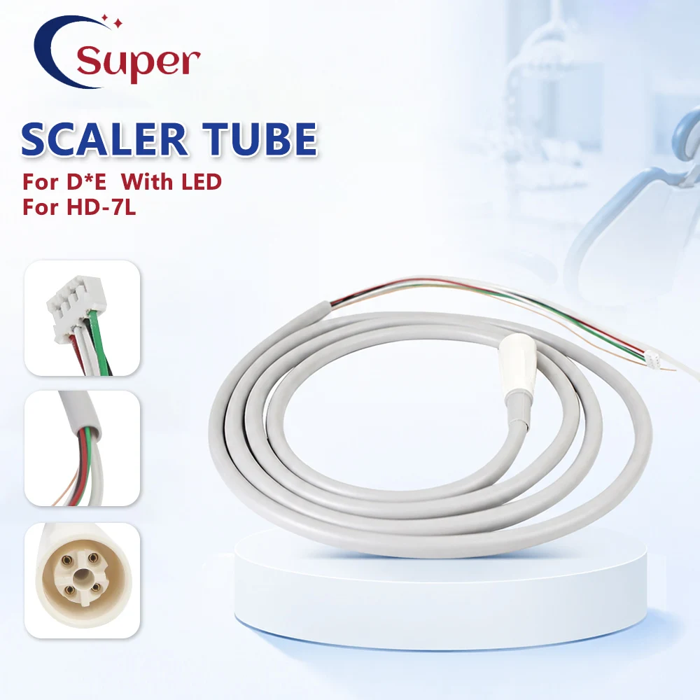 Dental Ultrasonic Scaler Cable Tube HD‑7L With LED Silicone Hose Fit D*E Satelec Piezo Scaler Handpiece Replacement Spare Parts