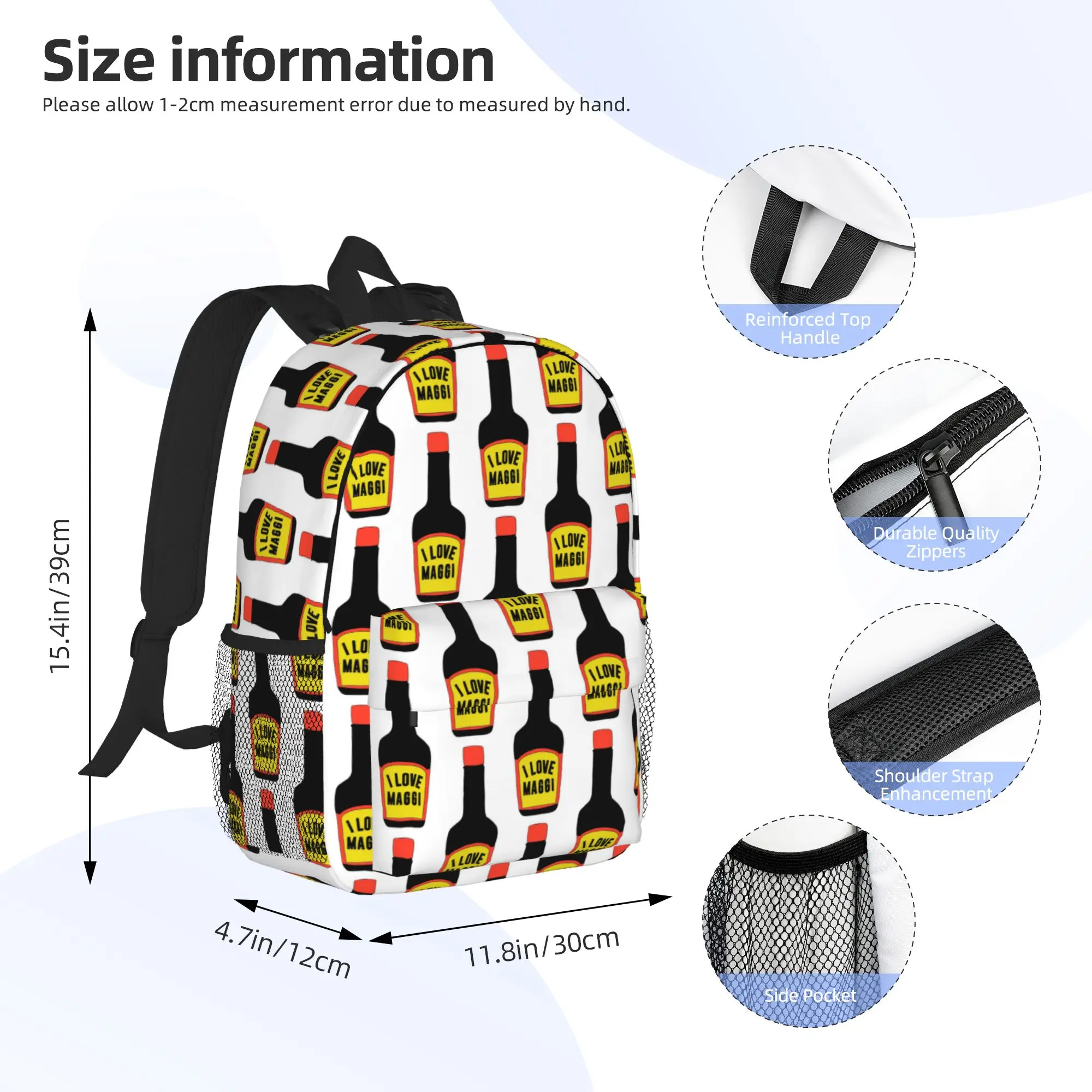Maggi Auf Alles Backpack Hot Sale Daypack Large Capacity Boys Girls BookBag Shoulder Bags for Men Women School Bag