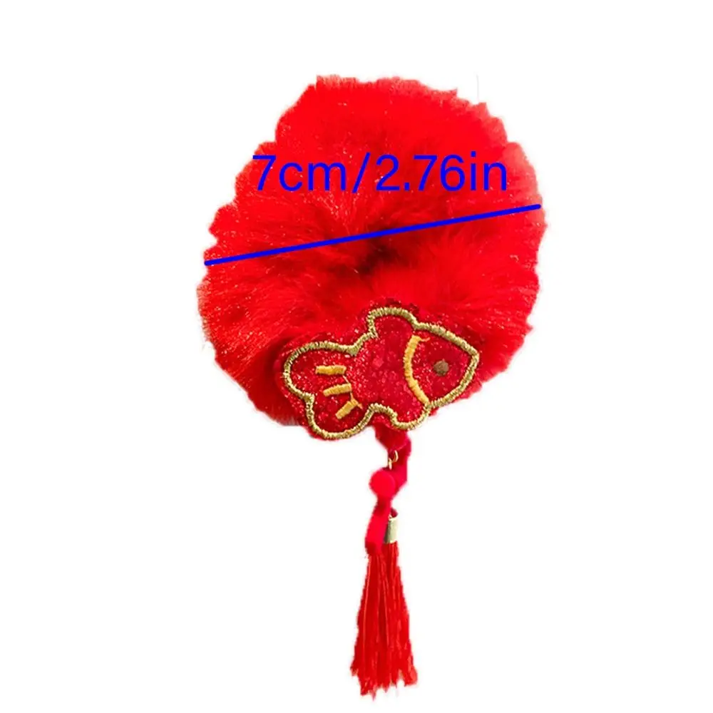 1pair Embroidery Dragon Tassel Hair Rope Bow Fish Children Bowknot Rubber Band Butterfly Ponytail Holder