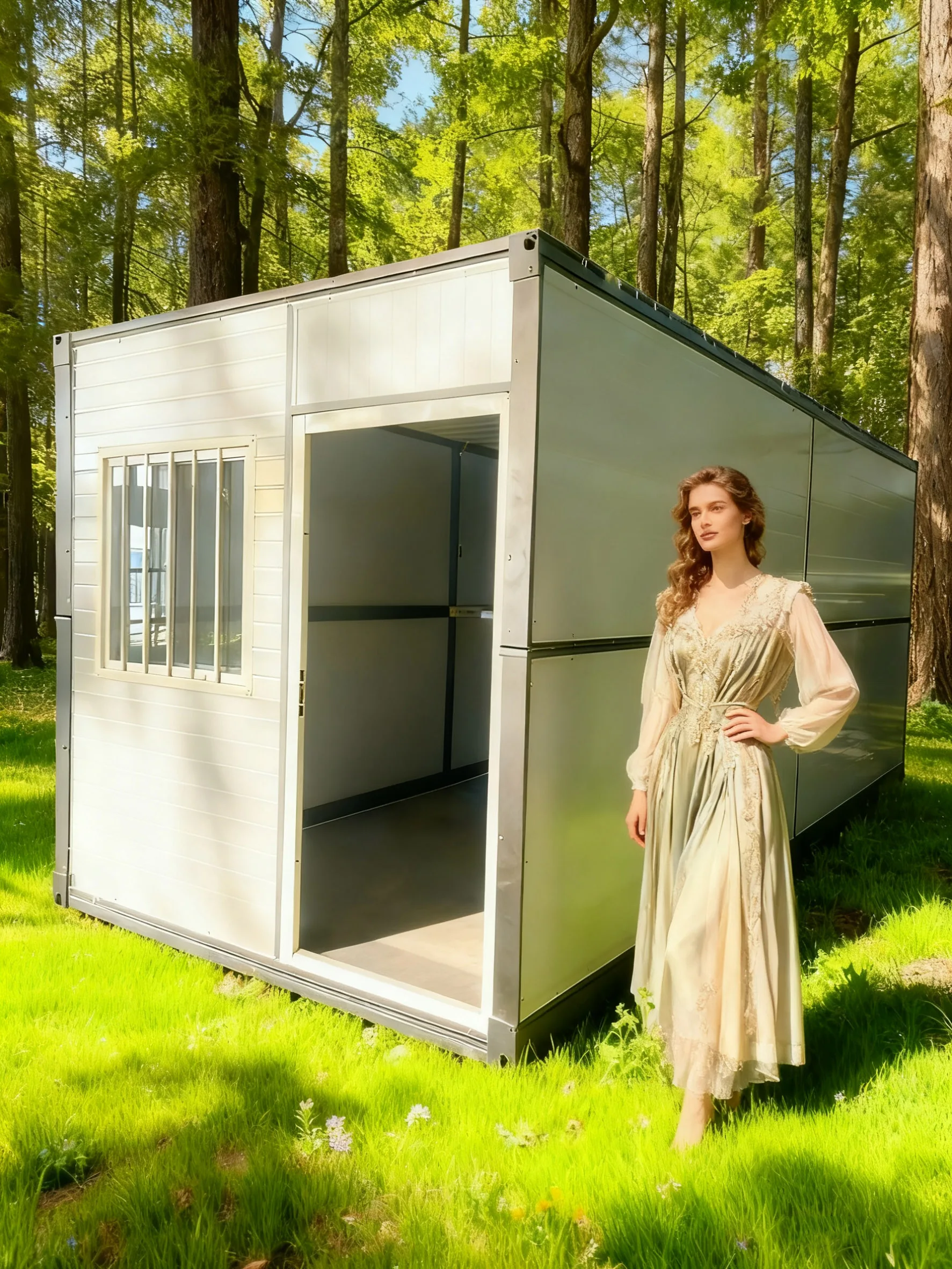 

Deposit Portable mini modular prefabricated house; steel structure mobile house; villa with pointed roof for park entertainment.