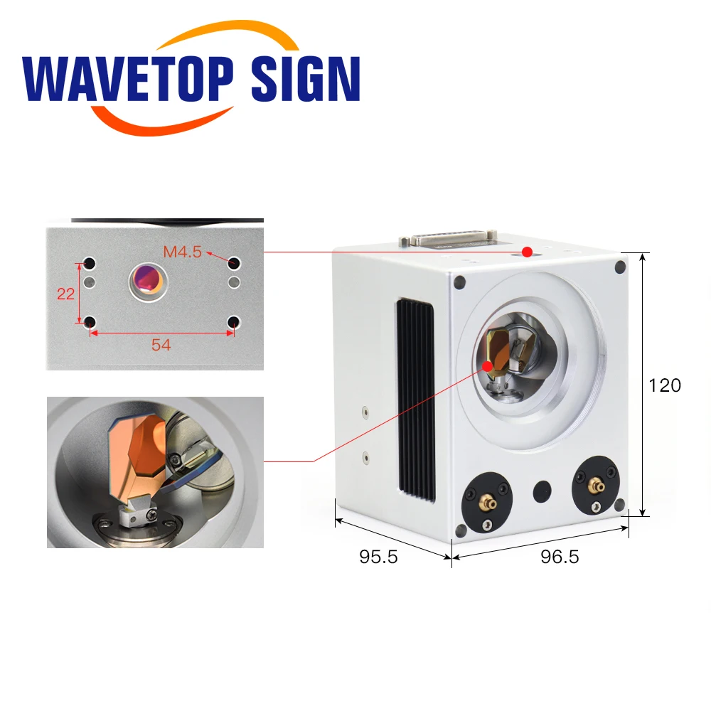 WaveTopSign-Juego de cabezales de Galvo Digital con luz roja para máquina de marcado láser de fibra de CO2, UV, 3D, YAG, 10mm de apertura