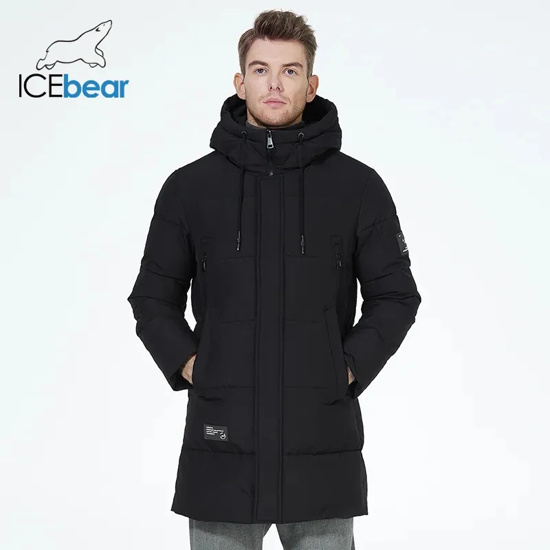 ICEbear 2023 winter jackets for men casual cotton coat mid-length Puffer parkas MWD3061D