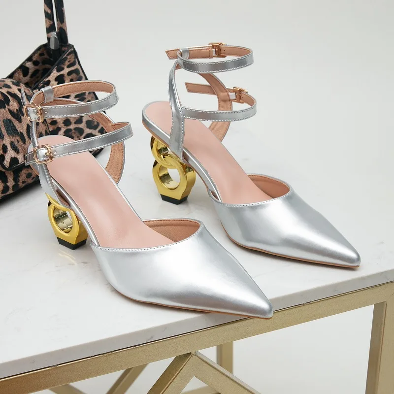 

Designer Shoes for Women 2026 New Golden High Heels Fashion Pointed Women's Shoes Women Brand High Heel Sandals Zapatos De Mujer