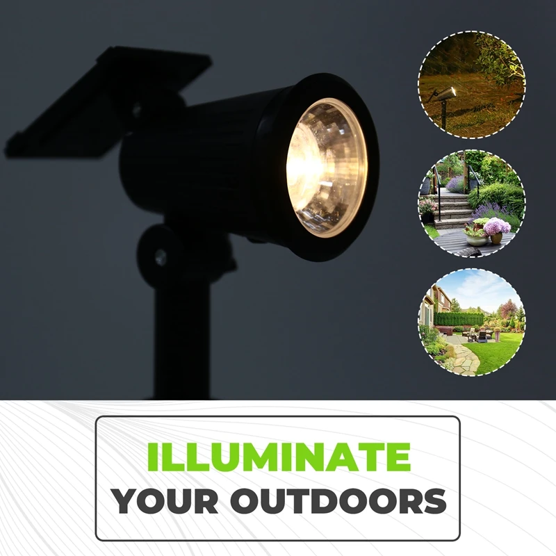 Солнечные прожекторы, уличные водонепроницаемые фонари, уличные точечные светильники для дворовых фонарей, садовые непромокаемые декоративные светильники