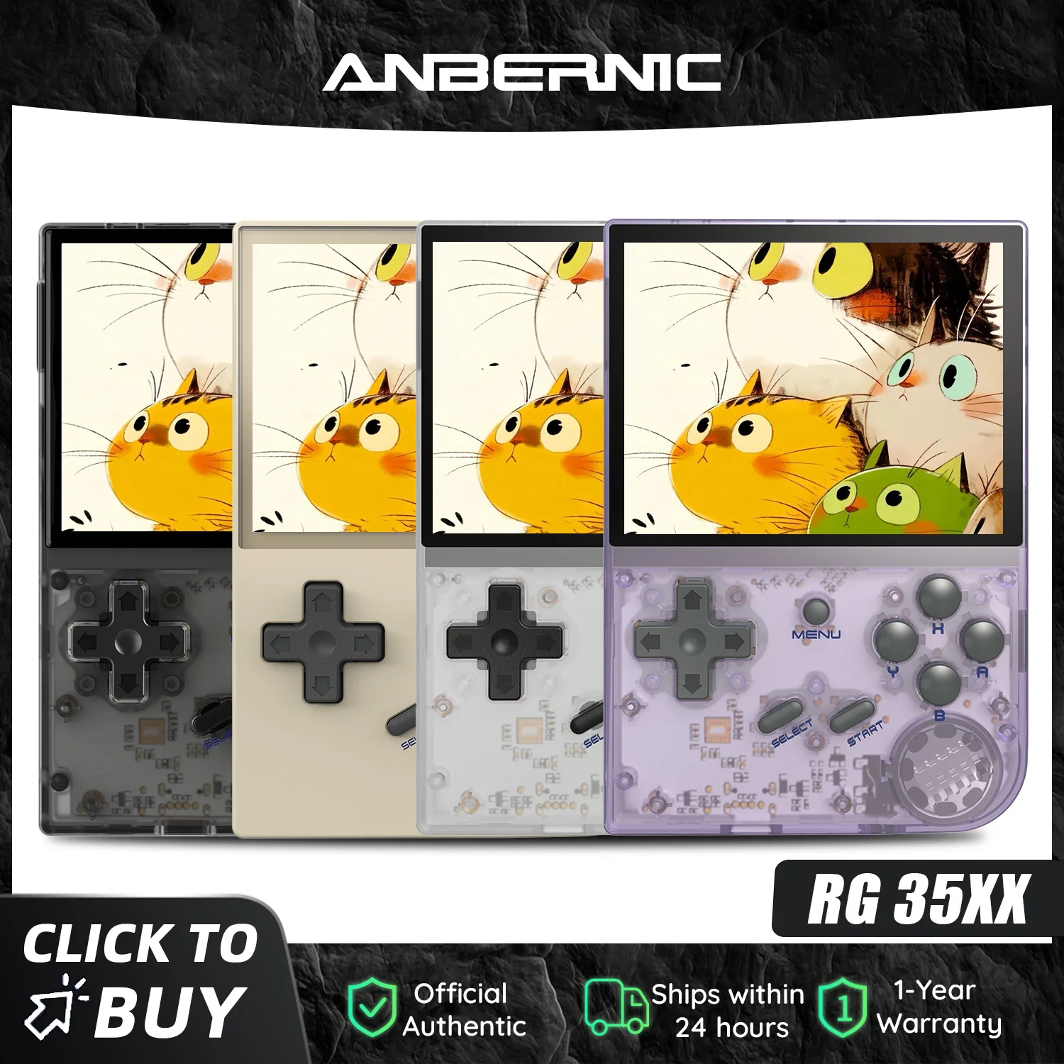 Anbernic RG35XX 64 Bit Retro Handheld Game Console Linux System HD And TV Output 3.5 Inch IPS Screen 2600mAh Battery RG 35XX 64G