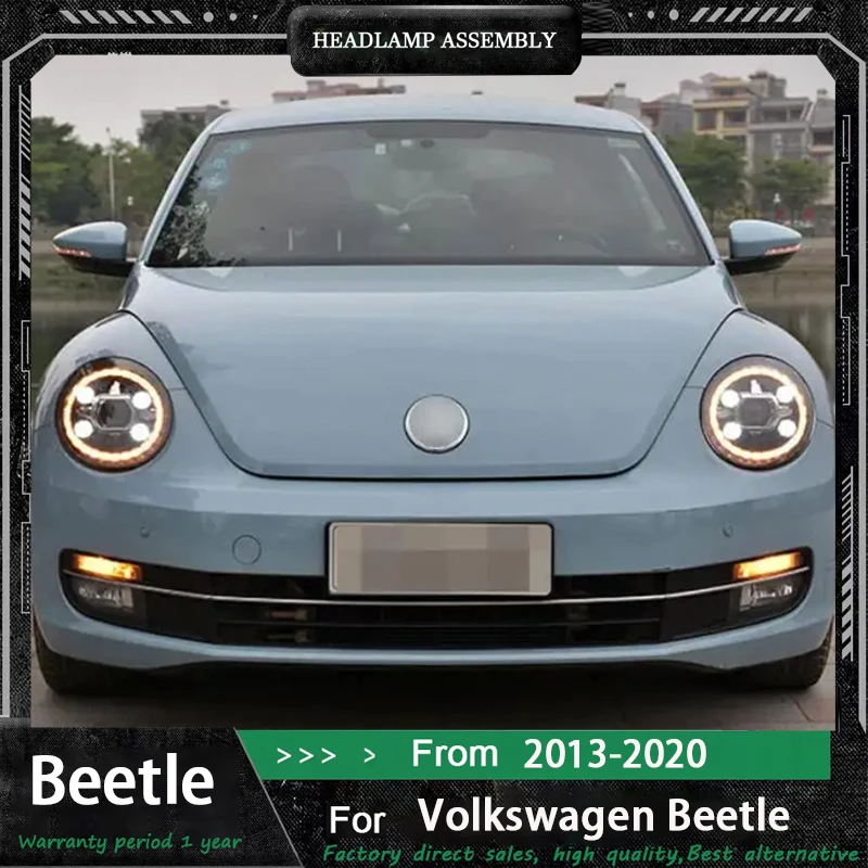 2pcs LED Headlight For Beetle Headlights 2013-2022 VW Beetle Projector Lens DRL Head Lamp High Low Beam Accessories Car Styling