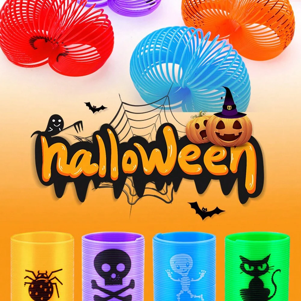 12Pcs/set Halloween Mini Spring Coil Magic Spring Toys for Kids Birthday Halloween Party Favors Boys Girls Gift Goodies Filler