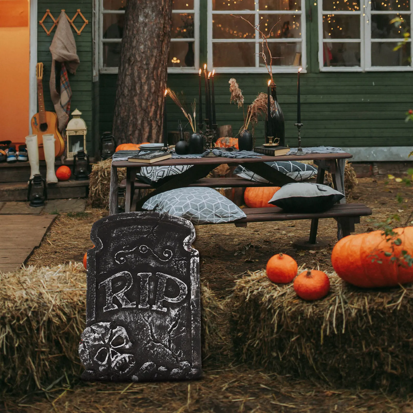 

8 Pcs Foam Tombstone Halloween Decoration Scary Skull Horror Atmosphere Graveyard SceneHaunted House Trick or Treat