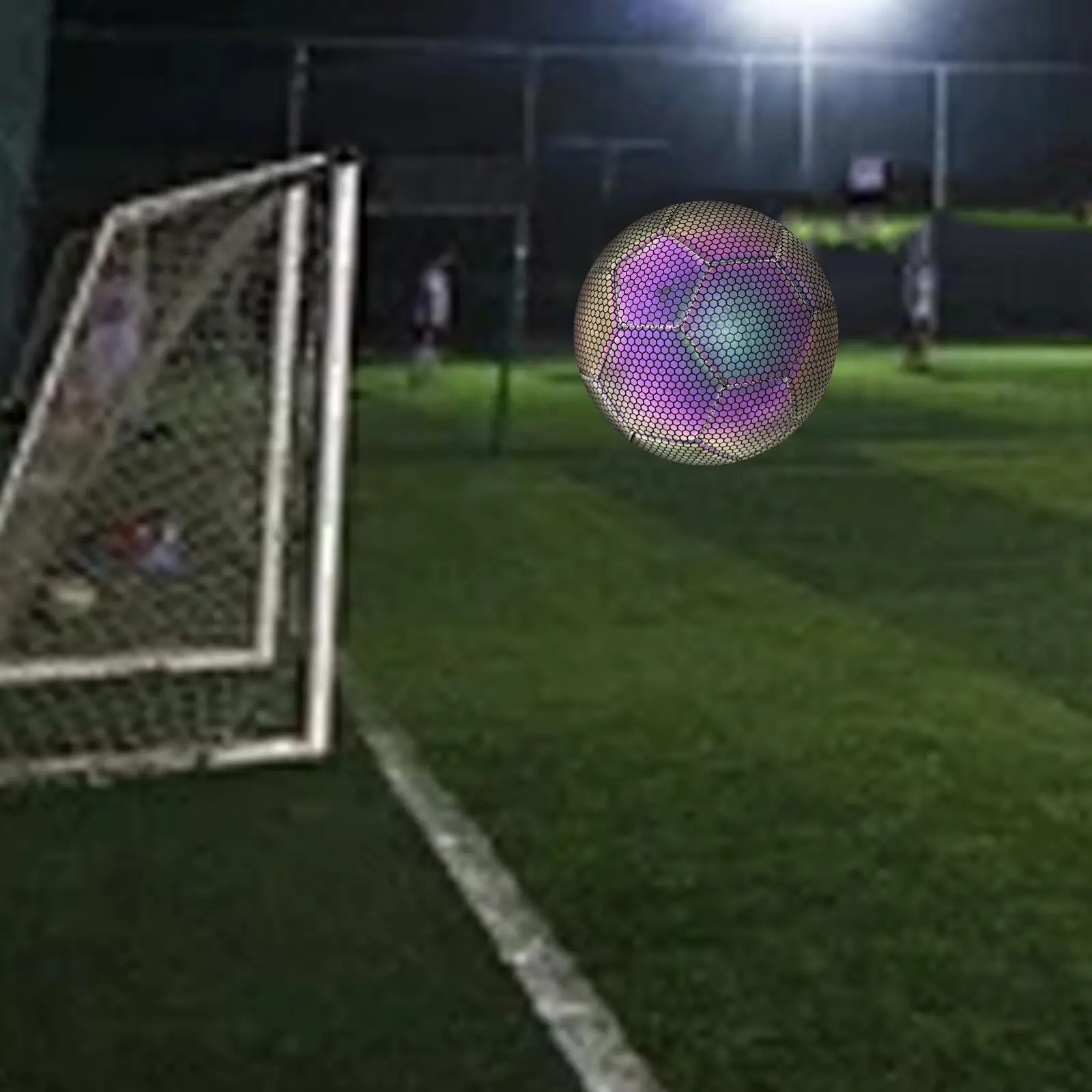 

Holographic Soccer Ball PU Leather Sports Ball Durable Luminous Glowing Ball