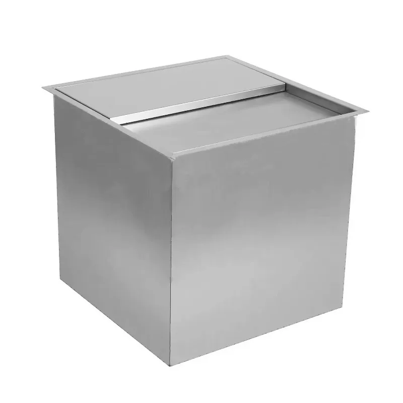 Large commercial outdoor bar freezer stainless steel 28QT ice bucket cold wine beer refrigerator with hinged cover
