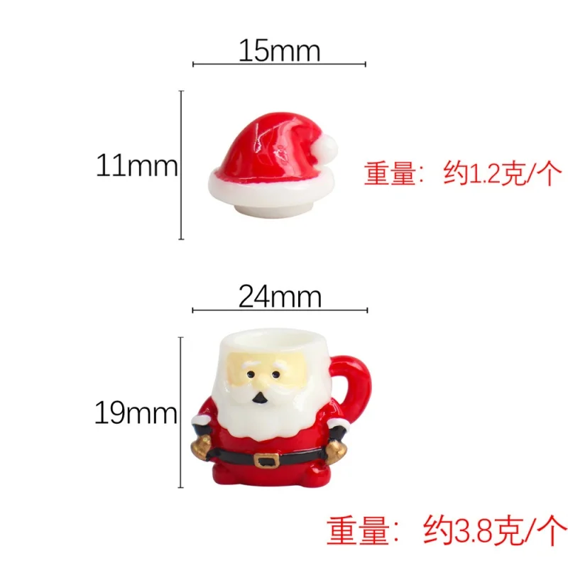 Tasse à café en résine de noël, père noël et bonhomme de neige, jouets de simulation, artisanat, accessoires miniatures pour maison de poupée, 6 pièces