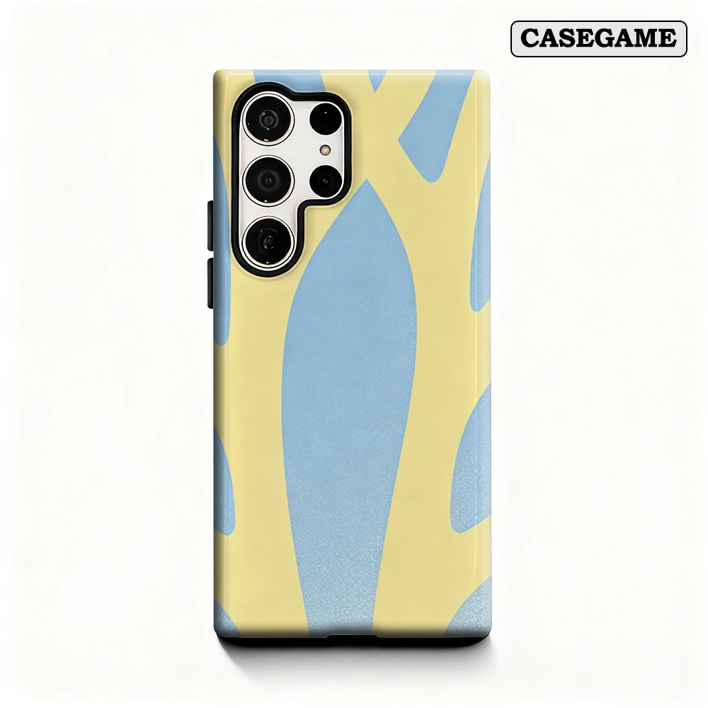 Casegame Phone Case for Samsung Galaxy S26 S25 Ultra S24 S23 Plus Shockproof Double Layer Tough Back Pastel Swirls Cover