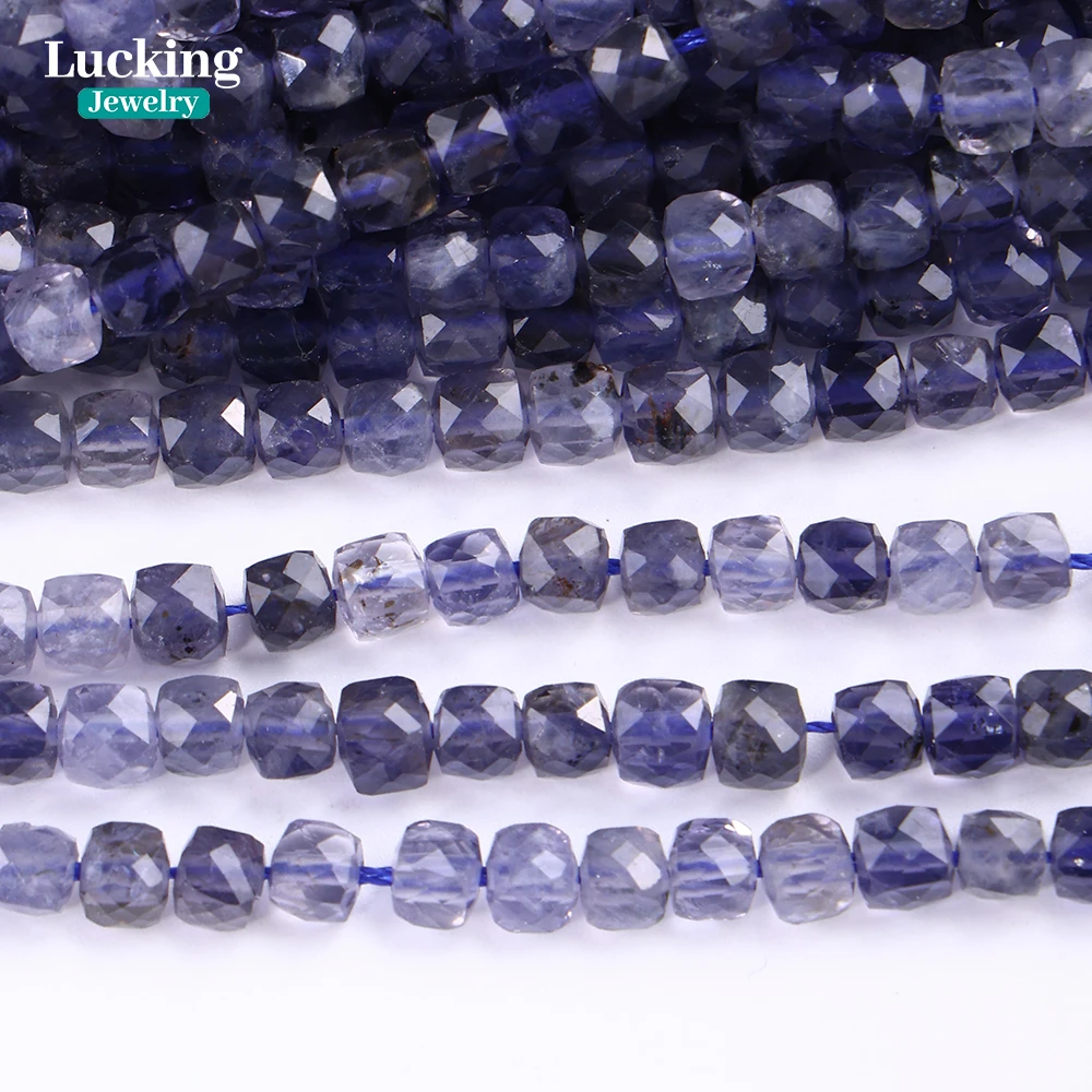 

Rare Natural Iolite 4mm Cube Beads Super Beautiful Gemstone for Jewelry Making Healing Crystal Crafts
