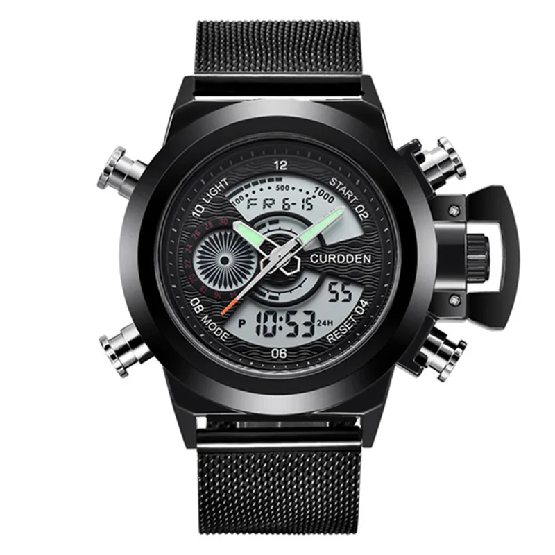 

Большой бренд Dual Time Мужские дизайнерские часы с ремешком из нержавеющей стали Спортивный подарок Наручные часы Reloj Hombre Acero Неокисляемый Montre Homme