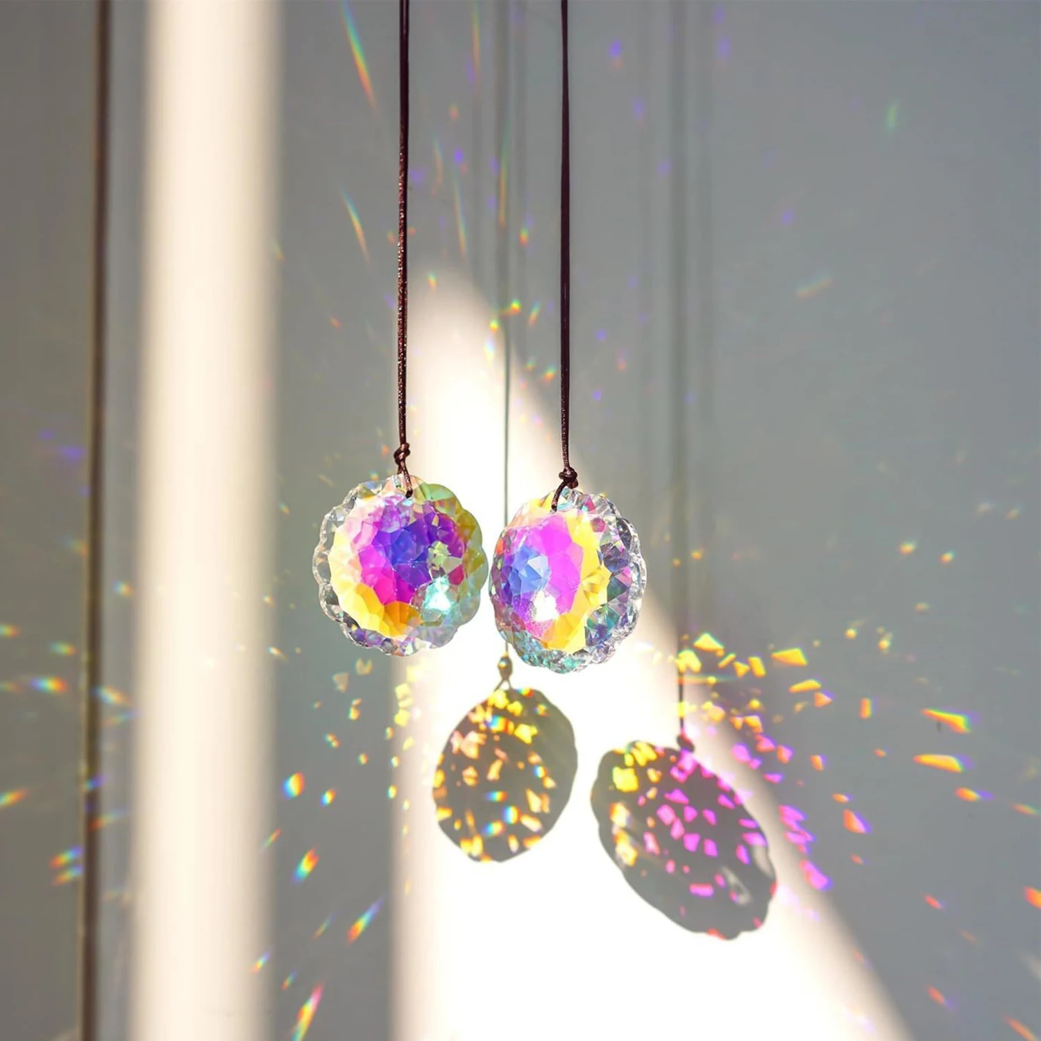 Decor Suncatcher Pendant Artificial Crystal Prism Light Catcher Home Garden Balcony Hang Ornament Colorful Rainbow Shine Maker