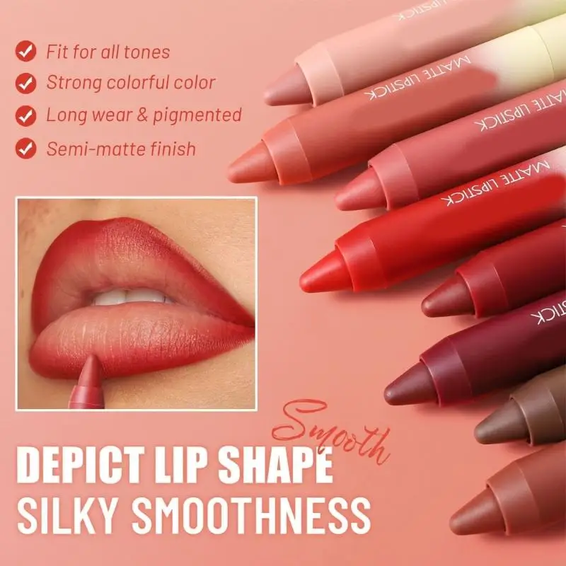 C1FF Set 4 rossetti opachi cremosi, matita per labbra che non sbava, impermeabile, opzioni multi colore