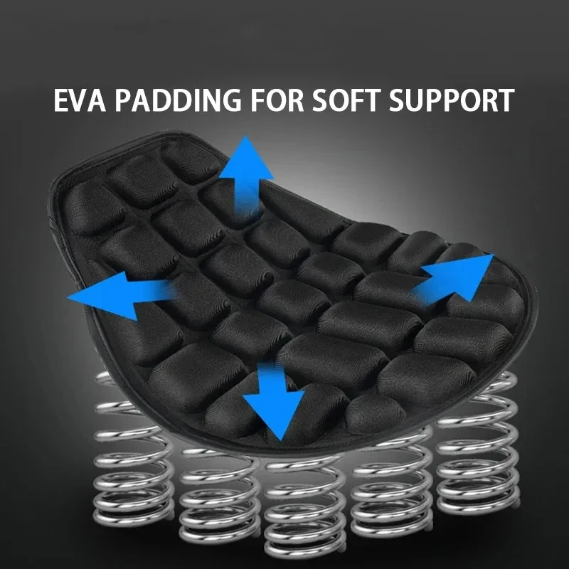 Motorcycle 3D Seat Cushion Black Foam Soft Comfortable Breathable EVA Seat Covers Mats Motorcycles Electric Bike Accessories image 6
