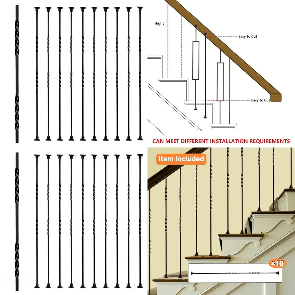 

Полудюймовые на 44-дюймовые маслянистые медные лестничные балясины с двойной поворотной и поворотной обувью (упаковка из 10 шт.)