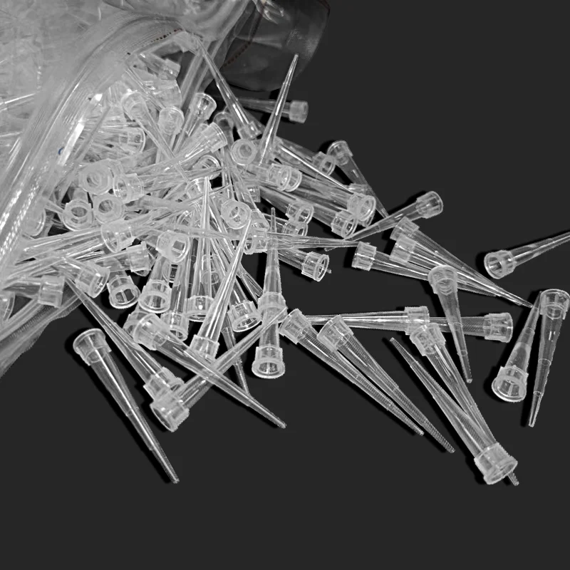 1000Pcs/bag 10ul Lab Plastic Pipette Tip Disposable MicroPipette Tips Transparent Autoclavable Medical Supplies