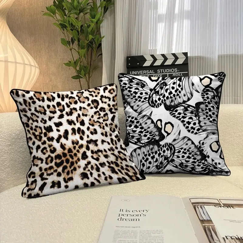 

Butterfly Pattern Pillow Cover Sofa Leopard Cushion Cover Tiger Pattern Pillow Cover