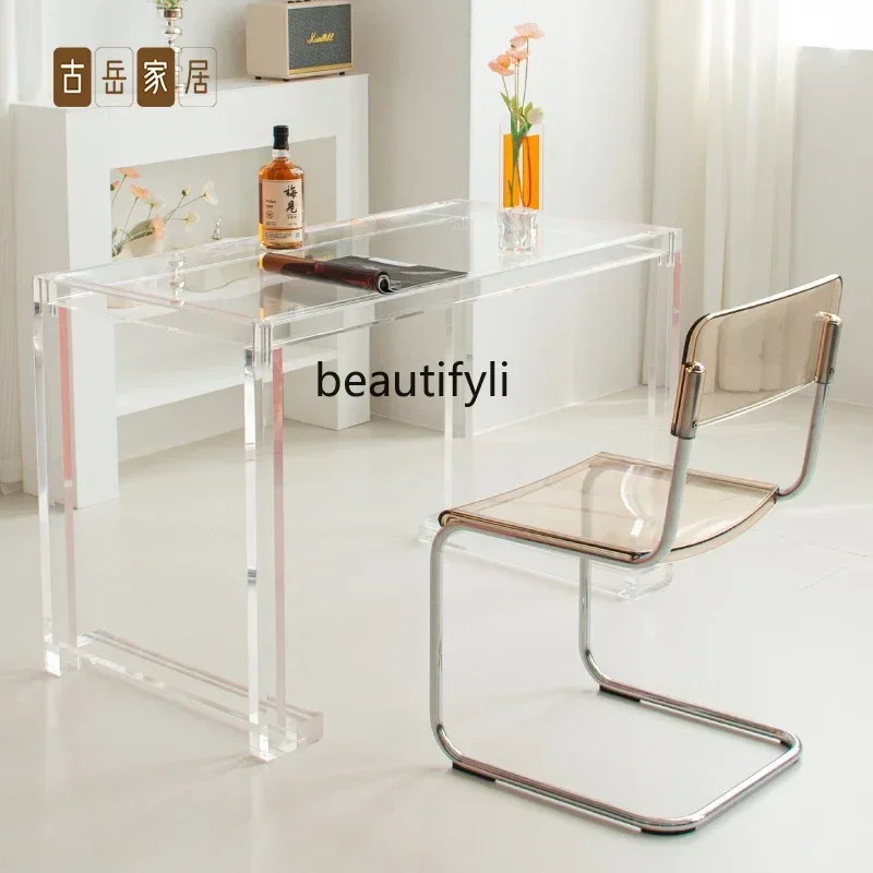 

Acrylic transparent table suspended dining table simple modern light luxury small apartment restaurant, desk