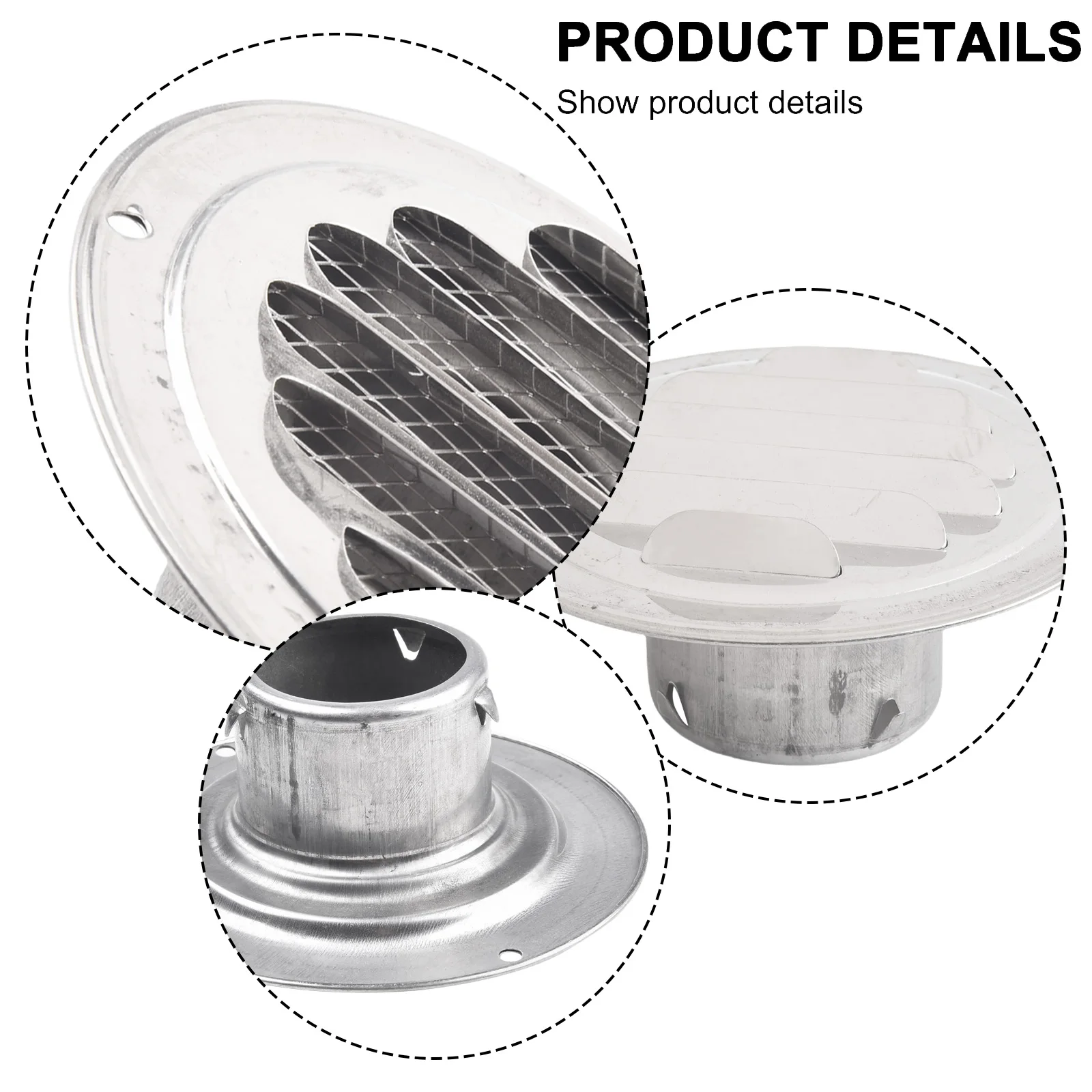 Tool Duct Ventilation Vent Grille Exterior Wall Round Stainless Steel Multi Purpose Use Promote Air Circulation