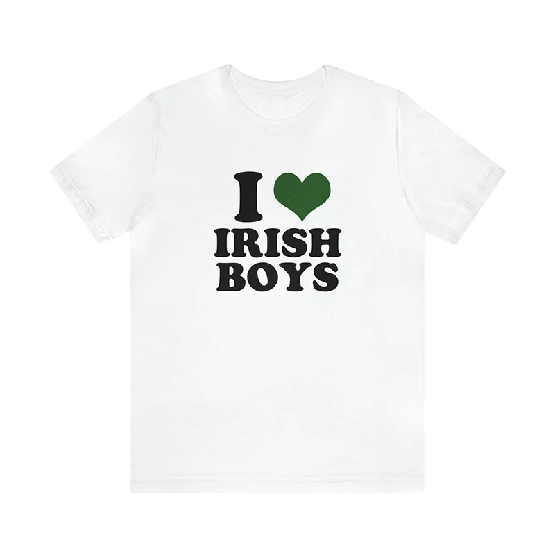 I Heart Irish Boys Women T Shirts Cotton High Quality Graphic Tee St. Patrick's Day Gift Kiss Me I'm Irish O Neck T-shirts