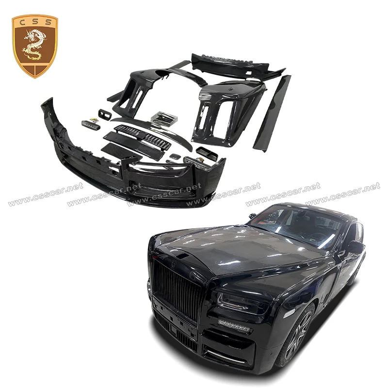 Car Front Bumper With Center Grille Honeycomb Mesh LED Light Spolier Wing Lip For Rolls Royce Phantom 8 Generation MSY Style