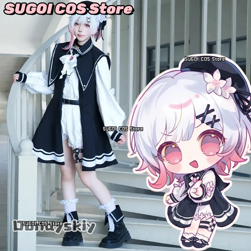 Disfraz de Sakuraba Ema, disfraz de Cosplay {SUGOI COS}, disfraz de prueba de bruja para chica mágica, disfraz de Navidad Lolita de manga larga con lazo japonés