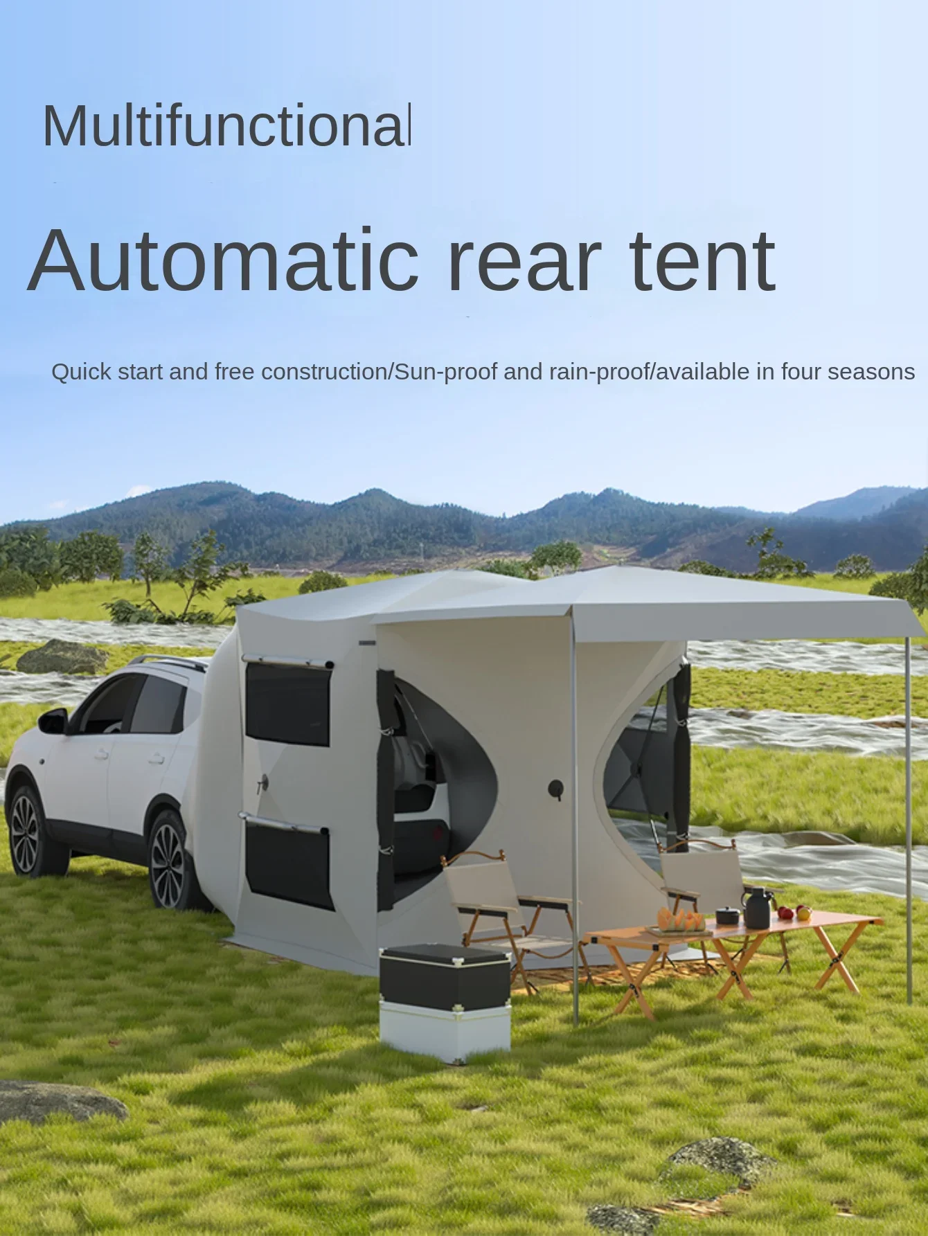 

Car tail tent, extension , side , outdoor side , sun shading for self driving tours