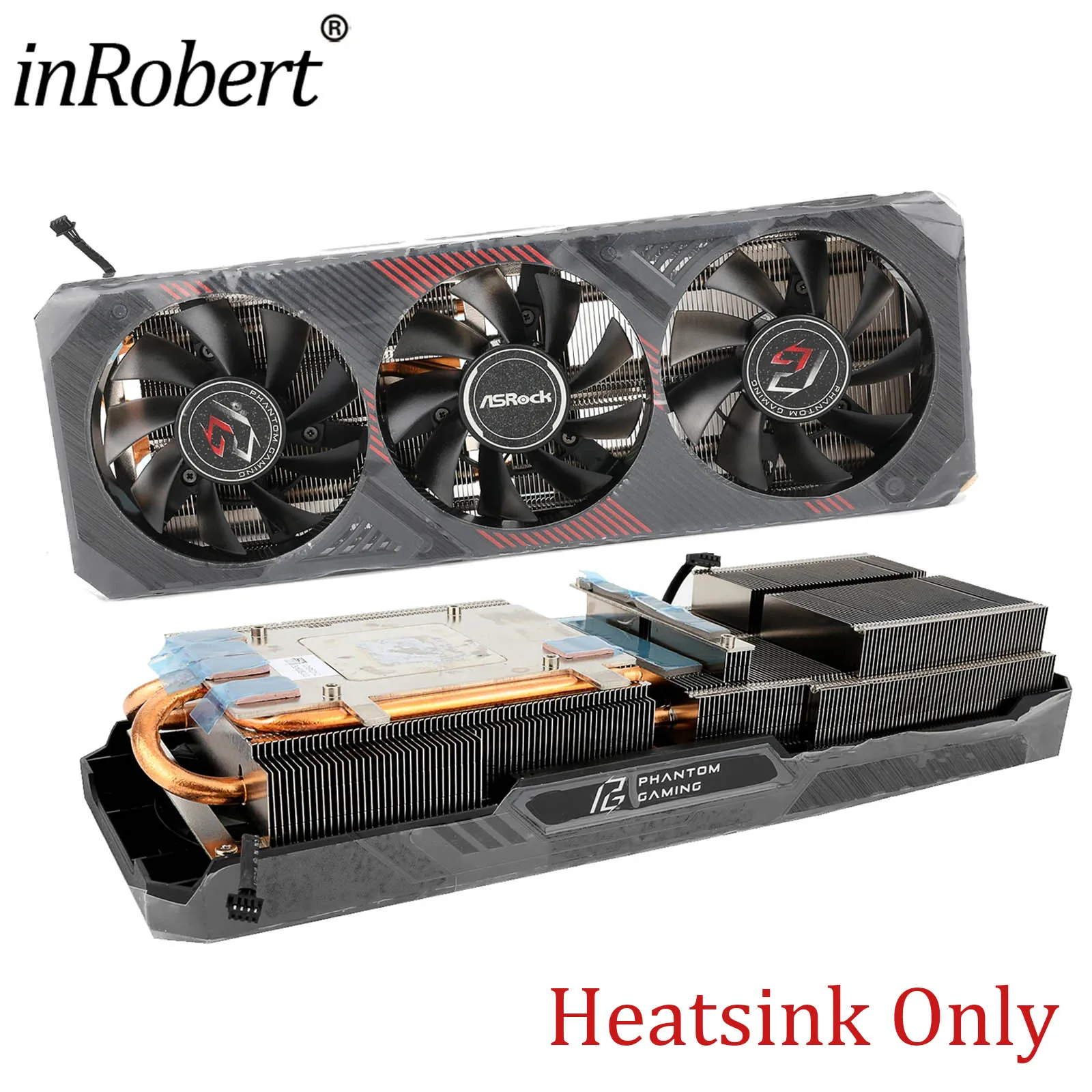 New 75mm T128015SH Heatsink Replace For Asrock Radeon RX 5600 XT Phantom Gaming D3 6G OC Graphics Cards Cooling Fans with case