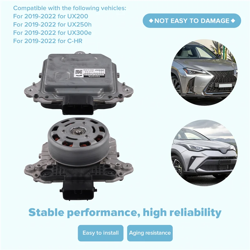 

16363-47050 Автомобильный вентилятор охлаждения радиатора для Lexus UX200 Ux250h Ux300e Toyota C-HR 2019-2022 1636347050