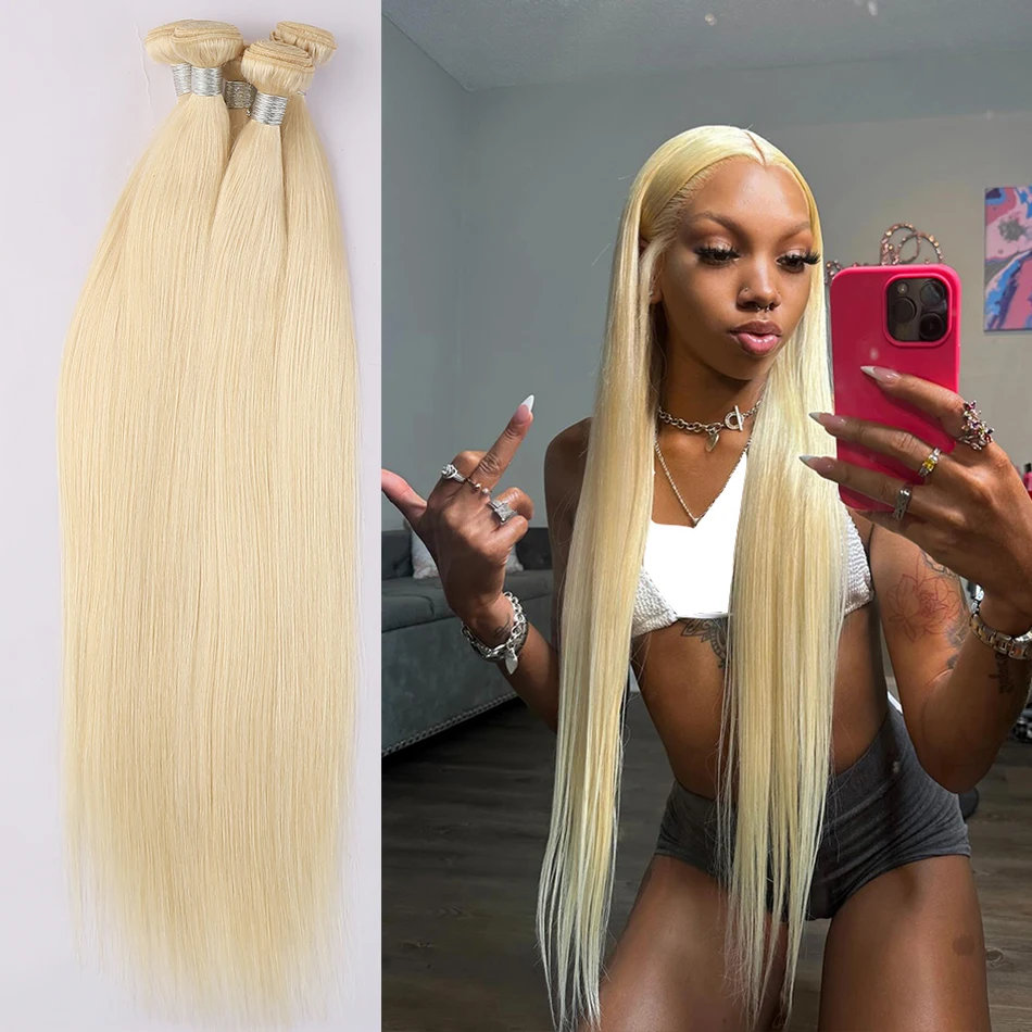 613 Honey Blonde 30 40 Inch Straight Human Hair Raw Bundles 100% Natural Weave Colored Remy Hair Extensions Brazilian