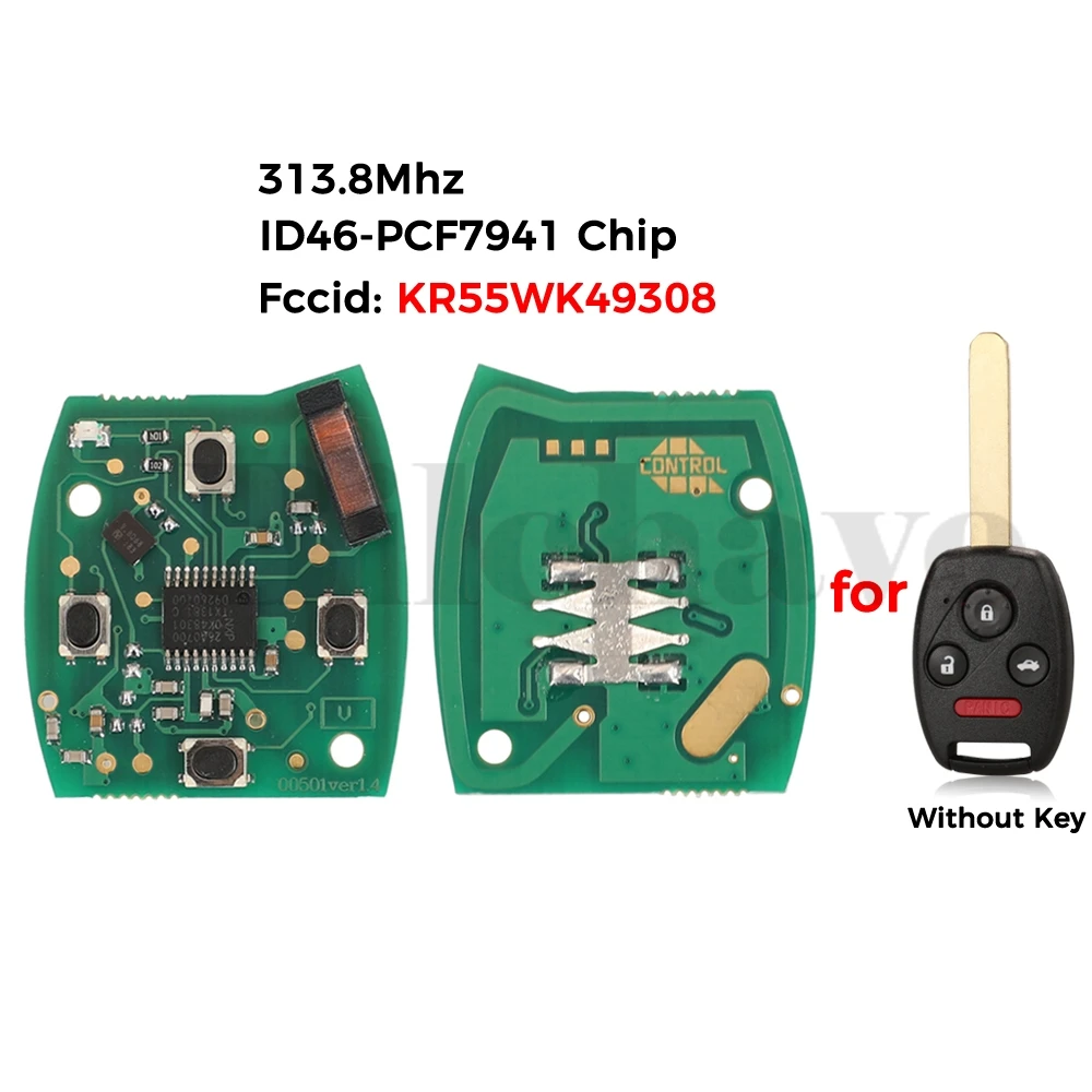 

jingyuqin 313.8Mhz Remote Circuit Board PCF7941 For Honda Accord Element Pilot CR-V HR-V Fit Insight City Jazz Odyssey Fleed