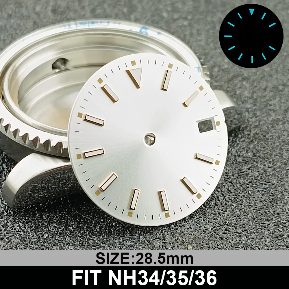 28.5MM Diameter Single Calendar Sterile Watch Dial Modified Dials for NH35/NH36 Movement Accessories Watch Parts For Wristwatch