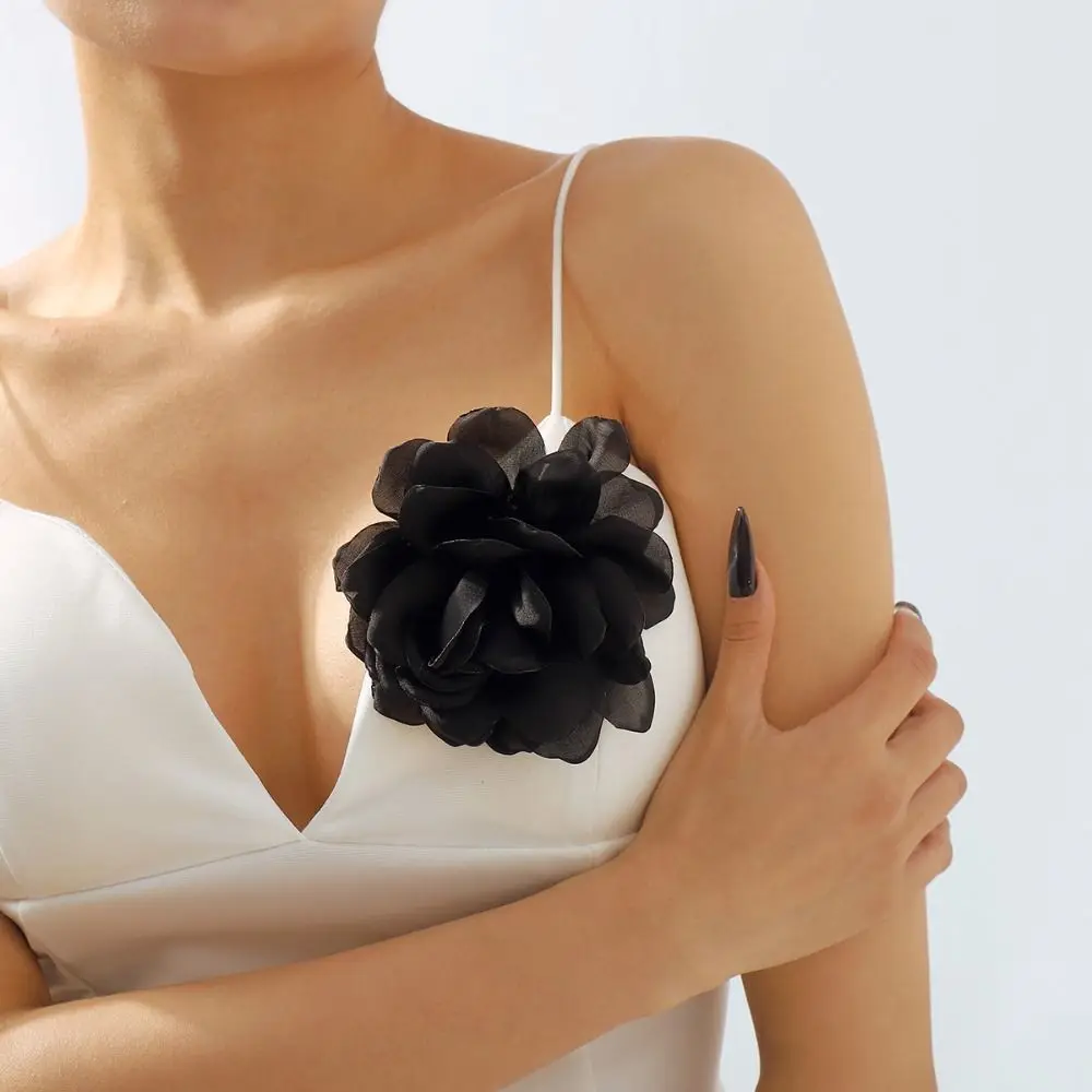 دبوس شعر ثلاثي الأبعاد مصنوع يدويًا للنساء ، بروش وردي رومانسي ، فن القماش ، مصنوع يدويًا ، إكسسوارات إبداعية ، موضة