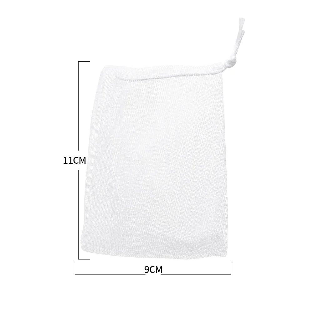 5/10PCS Facial Cleanser Soap Mesh Bags Foaming Mesh Soap Body Wash Foaming Mesh Bag Drawstring Bags Household Cleaning Supplies