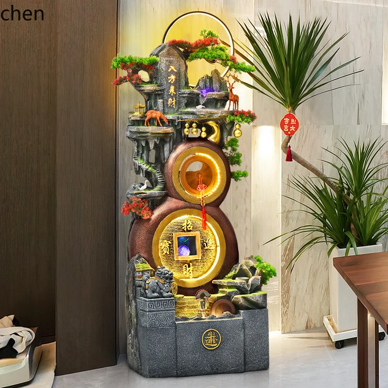 

YFY rockery flowing water makes money, living room home office floor-to-ceiling fountain circulating water feature ornament