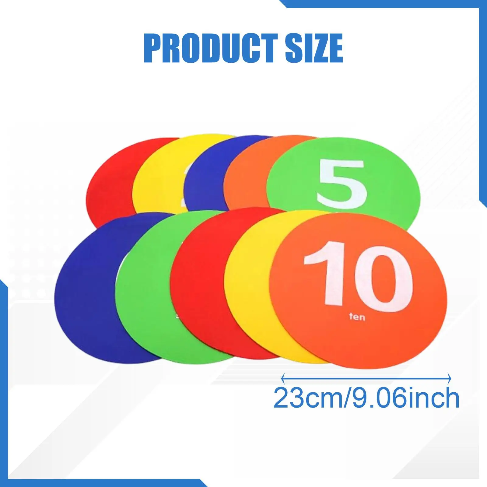 10Pcs Spots Markers with Storage Bag Anti Slip Flexible Round Floor Spots for Exercise Sport Activities Basketball Gym Field