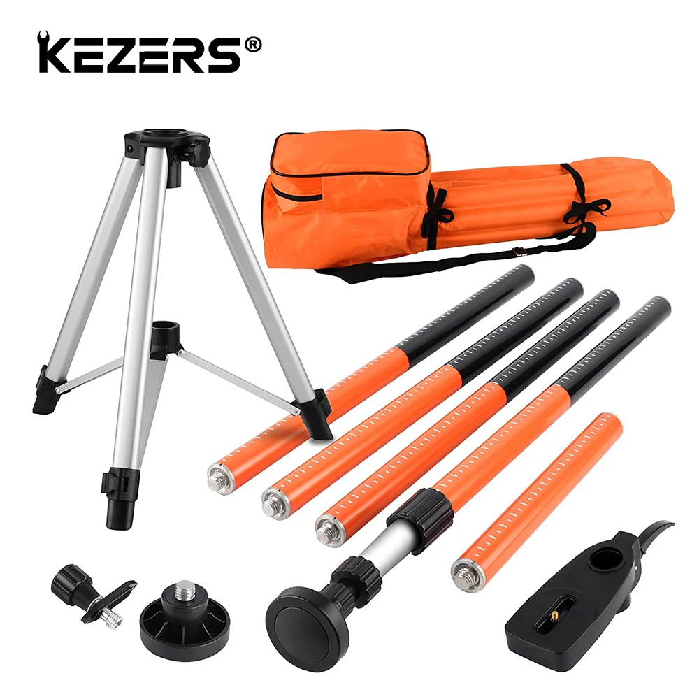 kezers laser nivel tripe suporte 37m telescopico polo laser estender com e interface para 3d 360 auto nivelamento laser 01