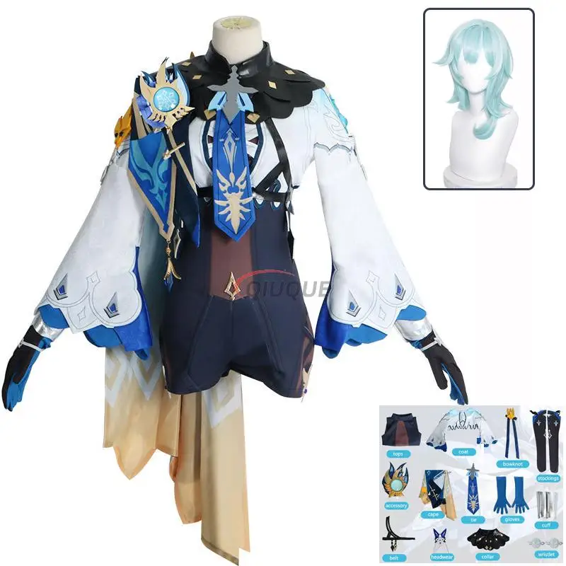 

Eula Lawrence Cosplay Costume Wig Game Clothing Spin-Drift Knight Women Outfits