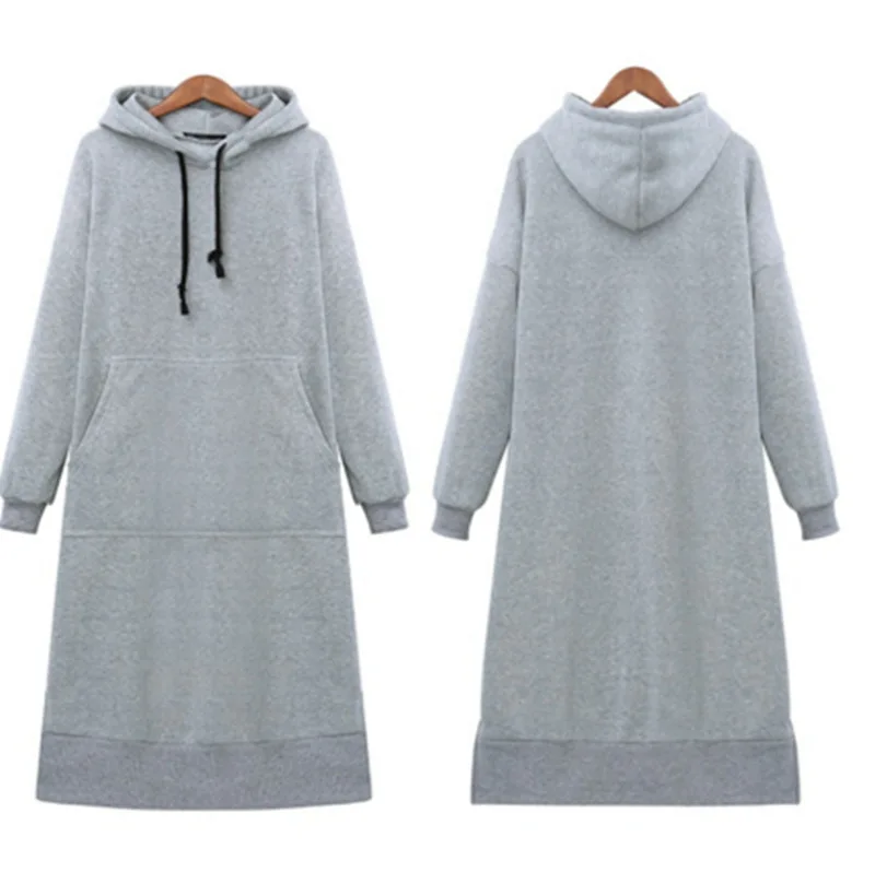 Long Hoodie Women\'s Casual Daily Large Pocket Hooded Long Sleeved Hooded Autumn Winter Comfortable Home Plus Size Clothing