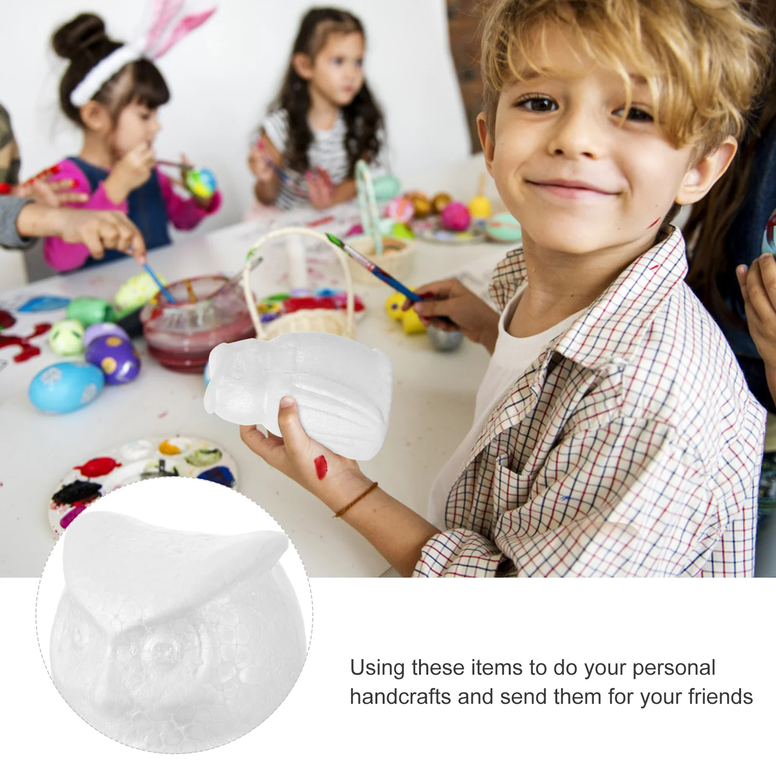 

4Pcs Owl DIY Craft Kits No Edges Odorless Children Gift Home Adornment Tabletop Decor Children DIY Gift Model Owl Handicraft