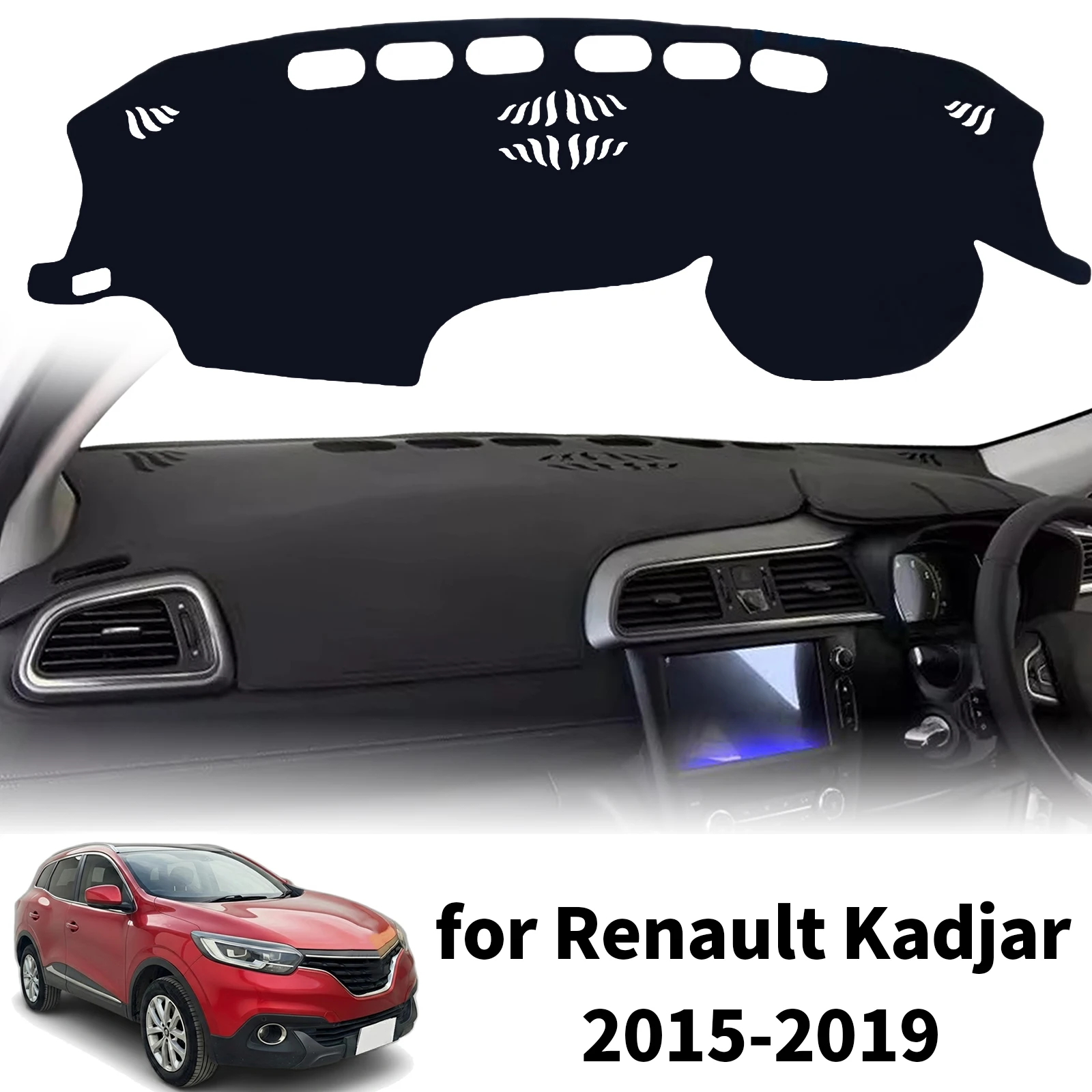 

for Renault Kadjar 2015 2016-2019 Custom Fit Car Dashboard Cover Sunshade Dash Mat Anti‑Slip Dashmat Protector Pad Accessories