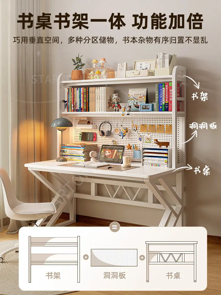 Desk Bookshelf Integrated Desk Dresser Two-in-one Student Study Table Writing Table Makeup Home Computer