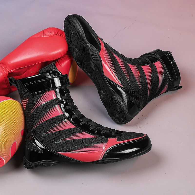 Classic Brand Unisex Mid-Top Competition Sport Fighting Shoe Professional Wrestling Shoe Top Quality Boxing Fighting Boot