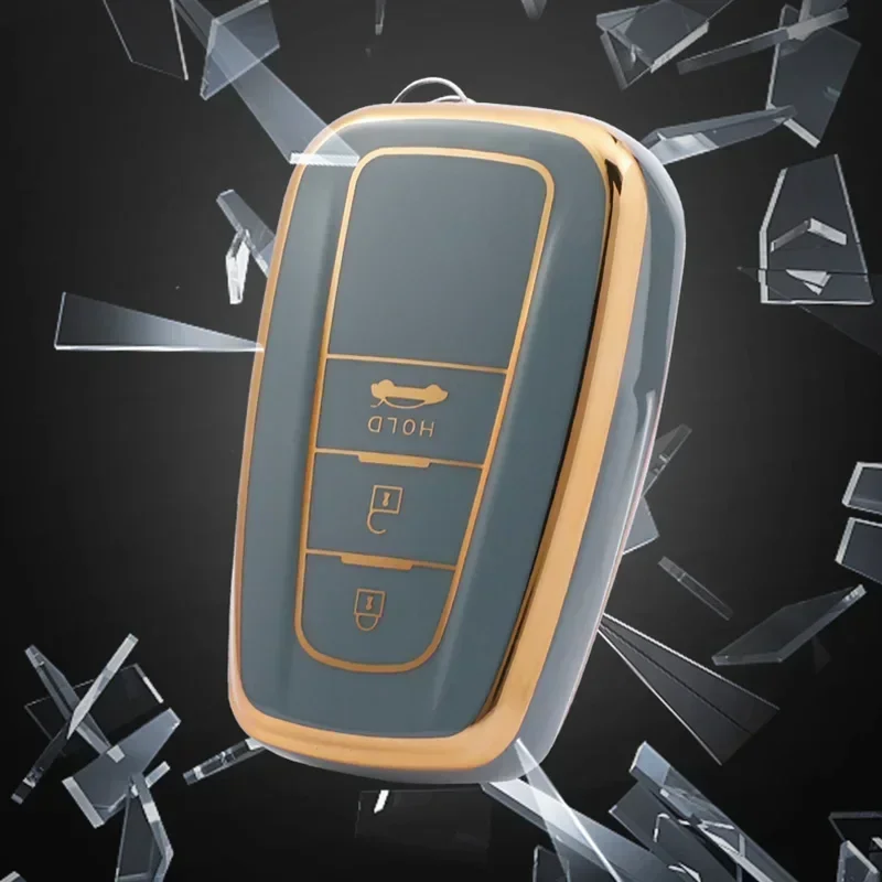 TPU Car Key Case Cover for Toyota Avalon Camry Corolla C-HR Highlander RAV4 Prius Altis 2 3 Buttons Auto Accessories